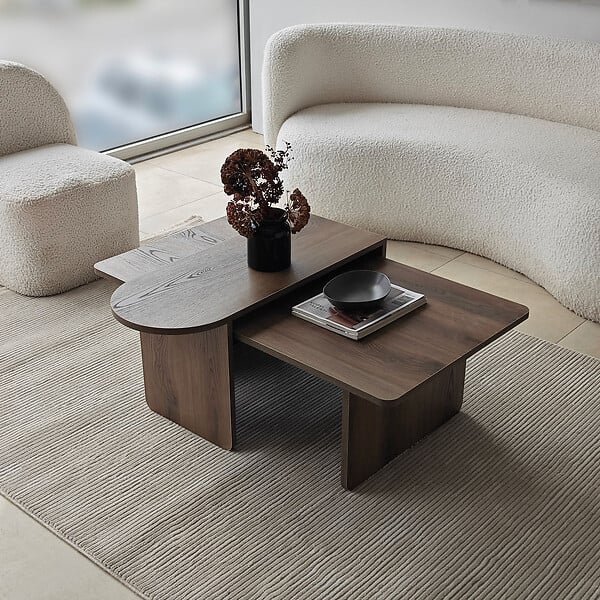 HABITAT ET JARDIN - Ensemble de table basse en bois "Paris" 105 x 60 x 35 cm - Bronze - large