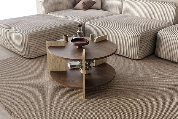 HABITAT ET JARDIN - Table basse en bois "Oalla" 70 x 70 x 45 cm - Noyer - large