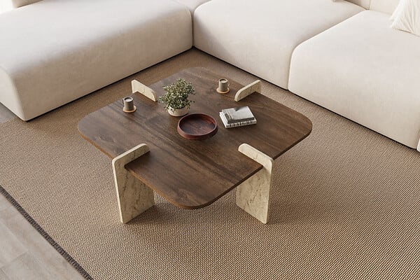 HABITAT ET JARDIN - Table basse en bois "Poalla" - 90 x 90 x 35 cm - Marron - large