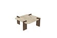 HABITAT ET JARDIN - Table basse en bois "Afrolli" - 90 x 90 x 35 cm - Travertin - vignette