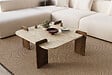 HABITAT ET JARDIN - Table basse en bois "Afrolli" - 90 x 90 x 35 cm - Travertin - vignette