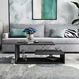 HABITAT ET JARDIN - Table basse en bois "Cayenne" - 100 x 50 x 40 cm - Gris anthracite - vignette