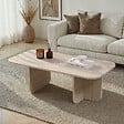 HABITAT ET JARDIN - Table basse en bois "Akira" 120 x 60 x 41 cm - Travertin - vignette