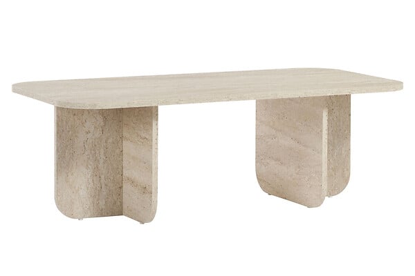 HABITAT ET JARDIN - Table basse en bois "Akira" 120 x 60 x 41 cm - Travertin - large