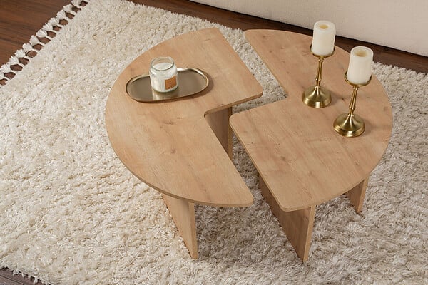HABITAT ET JARDIN - Table basse en bois "Moira" 90 x 90 x 41 cm - Chêne - large