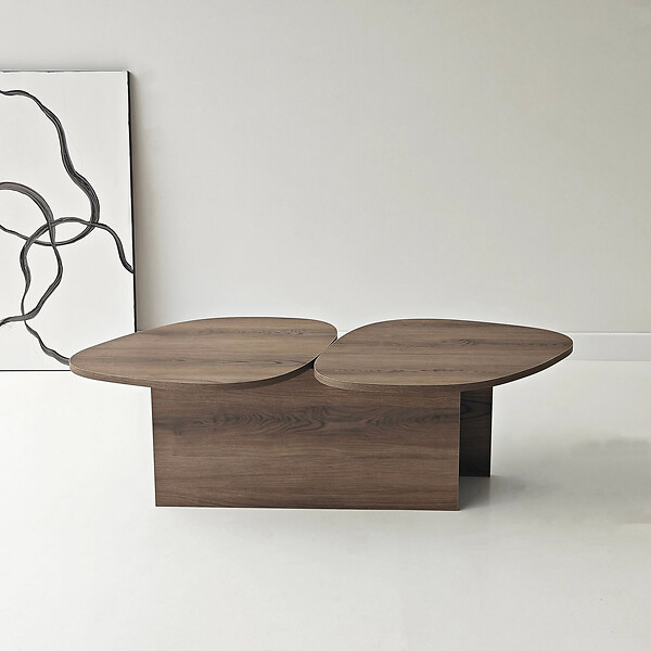 HABITAT ET JARDIN - Table basse en bois "Stones" 125 x 60 x 38 cm - Noyer - large