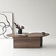 HABITAT ET JARDIN - Table basse en bois "Stones" 125 x 60 x 38 cm - Noyer - vignette