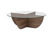 HABITAT ET JARDIN - Table basse en verre "Liya" 90 x 90 x 30 cm - Noyer - vignette