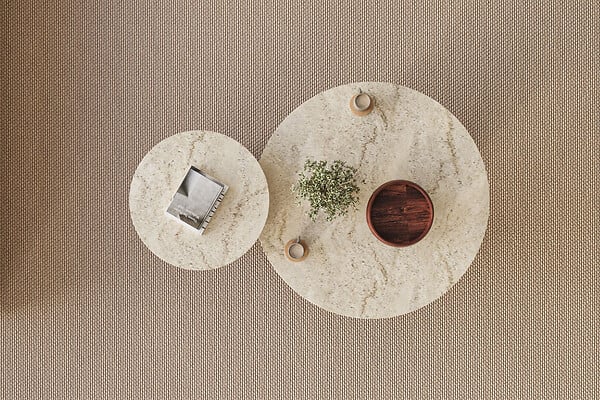 HABITAT ET JARDIN - Ensemble de table basse en bois "Private" 70 x 70 x 40 cm - Travertin - large