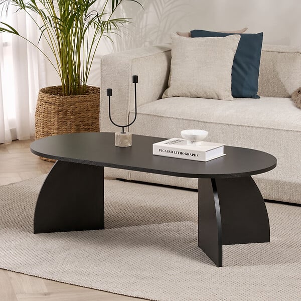 HABITAT ET JARDIN - Table basse en bois "Melina" 120 x 60 x 40 cm - Bois Noir - large