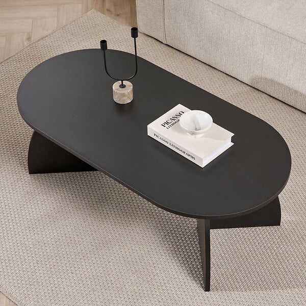HABITAT ET JARDIN - Table basse en bois "Melina" 120 x 60 x 40 cm - Bois Noir - large