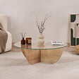 HABITAT ET JARDIN - Table basse en verre "Liya" 90 x 90 x 30 cm - Chêne saphir - vignette