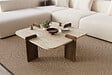 HABITAT ET JARDIN - Table basse en bois "Poalla" - 90 x 90 x 35 cm - Travertin - vignette