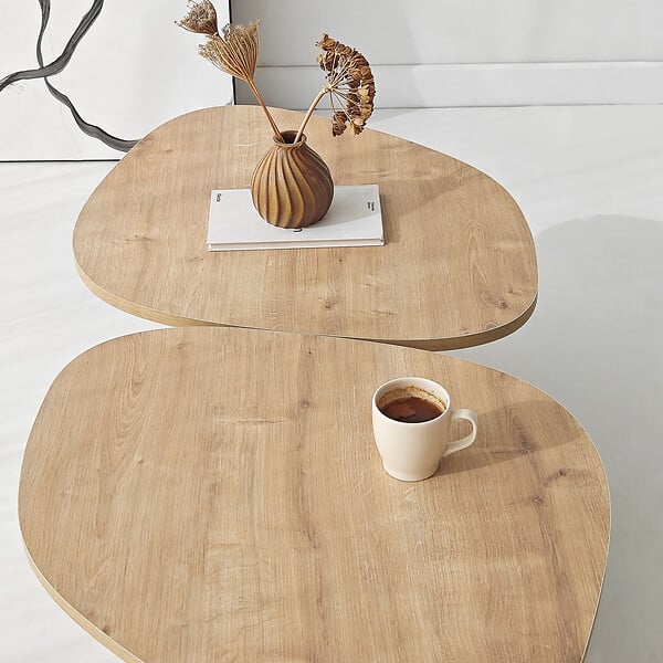 HABITAT ET JARDIN - Table basse en bois "Stones" 125 x 60 x 38 cm - Chêne saphir - large
