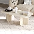 HABITAT ET JARDIN - Table basse en bois "Becaj" - 120 x 60 x 41 cm - Travertin - vignette