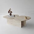 HABITAT ET JARDIN - Table basse en bois "Stones" 125 x 60 x 38 cm - Travertin - vignette