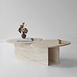 HABITAT ET JARDIN - Table basse en bois "Stones" 125 x 60 x 38 cm - Travertin - vignette