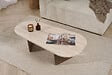 HABITAT ET JARDIN - Table Basse en bois "Ovalis" - 130 x 65 x 40 cm - Travertin / Noyer - vignette
