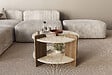 HABITAT ET JARDIN - Table basse en bois "Oalla" 70 x 70 x 45 cm - Travertin - vignette
