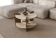 HABITAT ET JARDIN - Table basse en bois "Oalla" 70 x 70 x 45 cm - Travertin - vignette