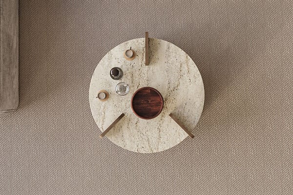HABITAT ET JARDIN - Table basse en bois "Oalla" 70 x 70 x 45 cm - Travertin - large