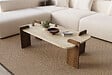 HABITAT ET JARDIN - Table basse en bois "Leapiri" - 120 x 60 x 35 cm - Travertin - vignette
