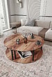 HABITAT ET JARDIN - Ensemble de table basse en bois "Yin" 70 x 70 x 38 cm - Noyer - vignette