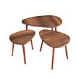 HABITAT ET JARDIN - Ensemble de table basse en bois "Alvin" 80 x 52 x 50 cm - Noyer - vignette