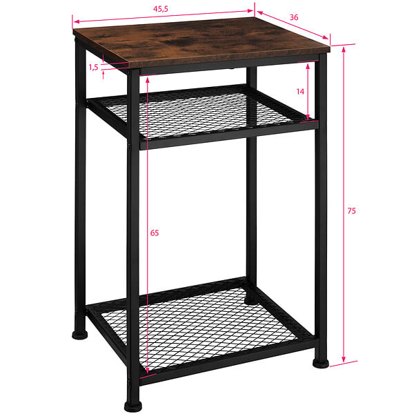 TECTAKE - Table d’appoint YORK 45,5x36x75,5cm - large