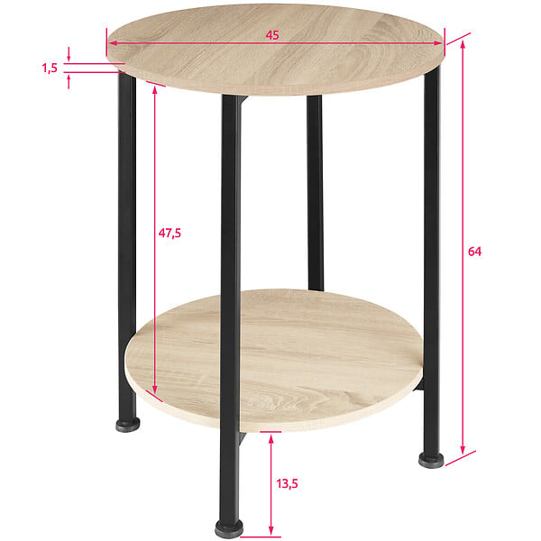 TECTAKE - Table d’appoint BALLINA 45x64cm - large