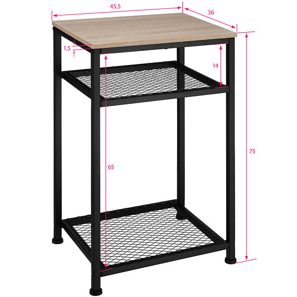 TECTAKE - Table d’appoint YORK 45,5x36x75,5cm - large