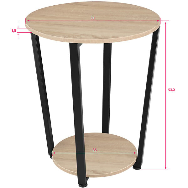 TECTAKE - Table d’appoint SWINDON 50x62,5cm - large