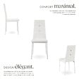 TECTAKE - Ensemble 4 chaises de salle à manger aspect cuir avec paillettes blanc - vignette