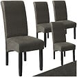 TECTAKE - Ensemble de 4 chaises de salle à manger aspect cuir gris marbré - vignette