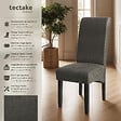 TECTAKE - Ensemble de 4 chaises de salle à manger aspect cuir gris marbré - vignette