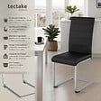 TECTAKE - Ensemble de 2 chaises de salle à manger revêtement aspect cuir noir - vignette