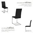 TECTAKE - Ensemble de 2 chaises de salle à manger revêtement aspect cuir noir - vignette