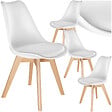 TECTAKE - Lot 4 chaises salle à manger style scandinave forme ergonomique blanc - vignette