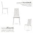TECTAKE - Ensemble de 6 chaises de salle à manger aspect cuir à paillettes blanc - vignette
