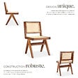TECTAKE - Lot 6 chaises en bois avec cannage viennois design boho chêne foncé - vignette