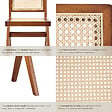 TECTAKE - Lot 6 chaises en bois avec cannage viennois design boho chêne foncé - vignette