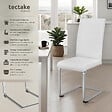 TECTAKE - Lot de 8 chaises Rembourrées en cuir synthétique ergonomique blanc - vignette