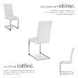 TECTAKE - Lot de 8 chaises Rembourrées en cuir synthétique ergonomique blanc - vignette