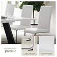 TECTAKE - Lot de 8 chaises Rembourrées en cuir synthétique ergonomique blanc - vignette