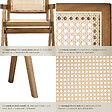 TECTAKE - Lot 2 chaises de salle à manger cannage viennois boho chêne clair - vignette