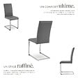 TECTAKE - Ensemble 4 chaises de salle à manger aspect cuir ergonomique gris - vignette