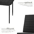 TECTAKE - Ensemble 4 chaises de salle à manger aspect cuir ergonomique noir - vignette