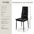 TECTAKE - Ensemble 4 chaises de salle à manger aspect cuir ergonomique noir - vignette