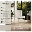 TECTAKE - Chaise rembourrée aspect velours forme ergonomique dossier haut beige - vignette