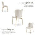 TECTAKE - Chaise rembourrée aspect velours forme ergonomique dossier haut beige - vignette